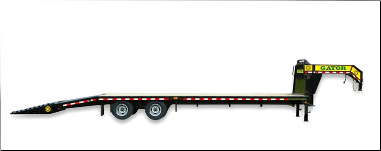 Gooseneck Flat Bed Equipment Trailer | 20 Foot + 5 Foot Flat Bed Gooseneck Equipment Trailer For Sale   Jackson County, Tennessee